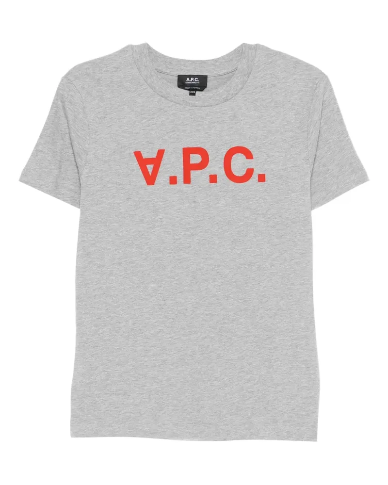 A.P.C. T-Shirt mit Logo-Print - Grau Grau