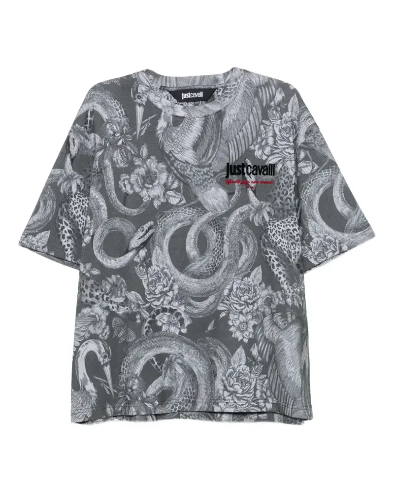 Just Cavalli T-Shirt mit Animal-Print - Grau Grau