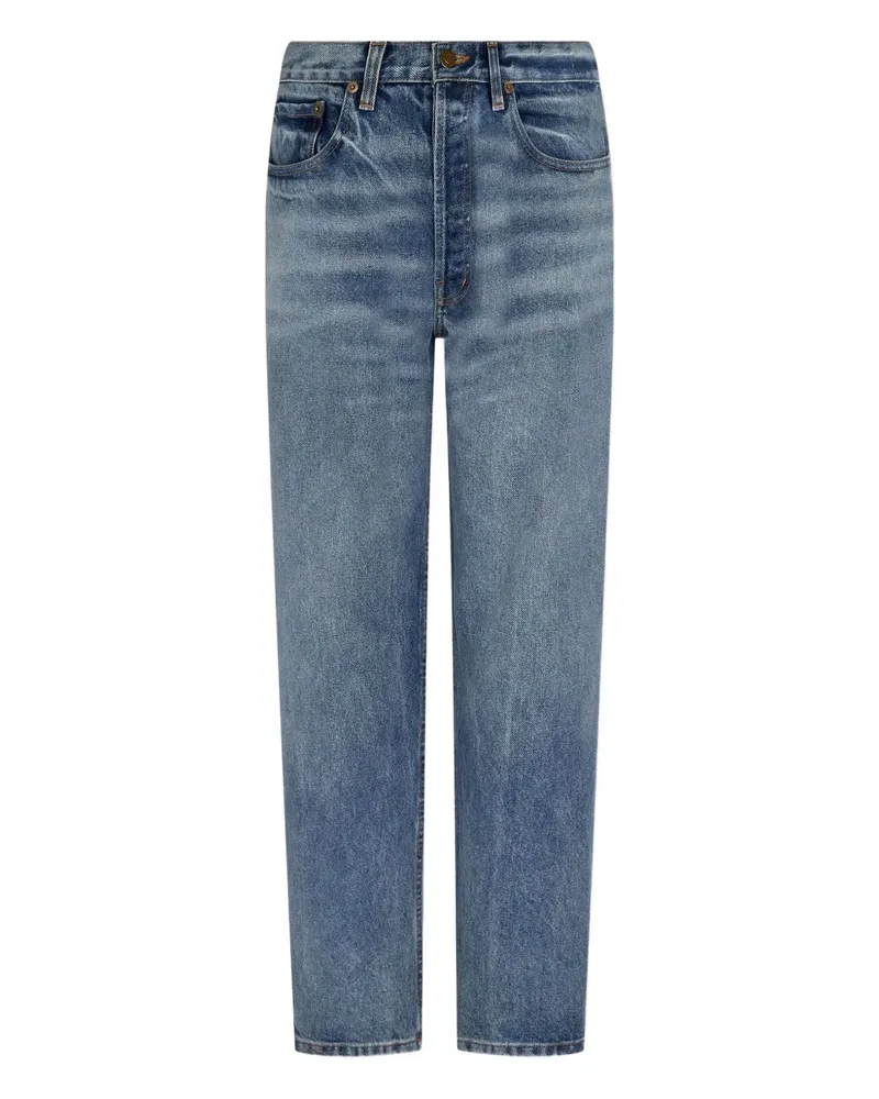 ManOnTheBoon Ausgeblichene Straight-Leg-Jeans - Blau Blau