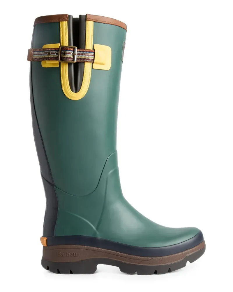 Barbour x Paul Smith buckled knee-high boots - Grün Grün