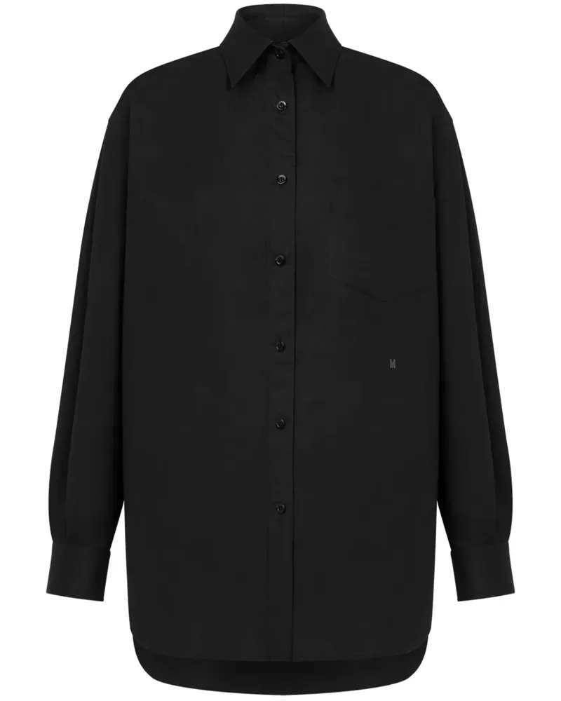 Moschino Hemd mit Logo-Stickerei - Schwarz Schwarz