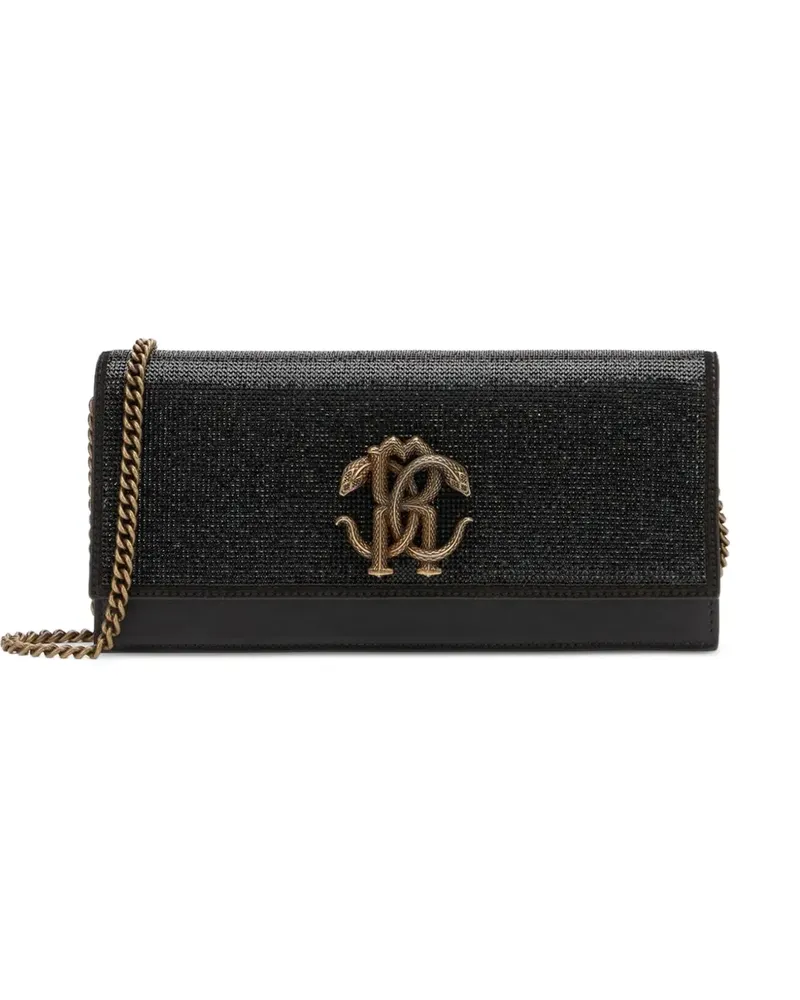 Roberto Cavalli Clutch mit Kristallverzierung - Schwarz Schwarz