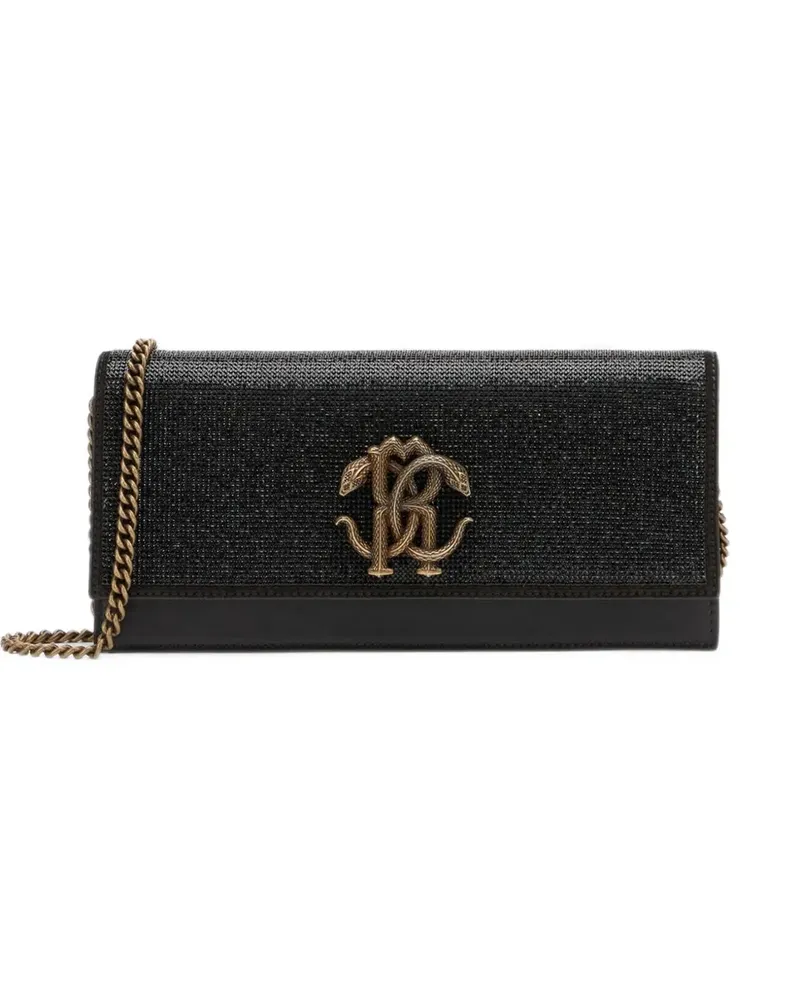 Roberto Cavalli crystal-embellished clutch bag - Schwarz Schwarz
