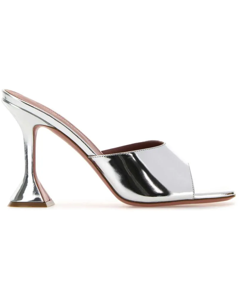 Amina Muaddi Lupita Mules 95mm - Silber Silber