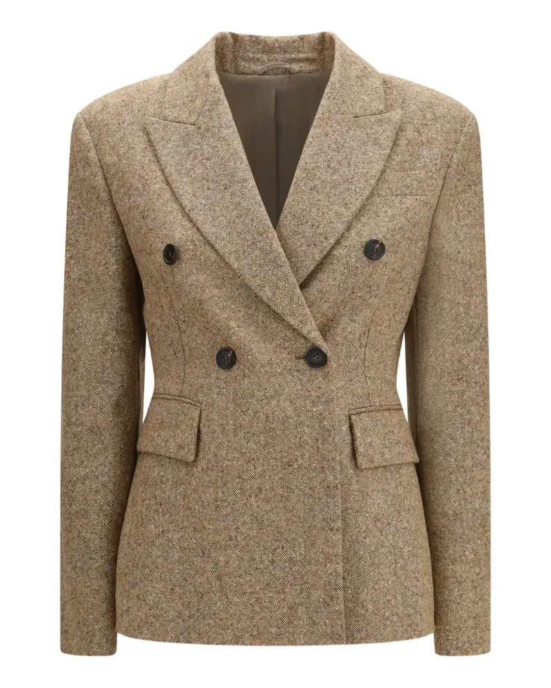 Brunello Cucinelli Donegal double-breasted blazer - Braun Braun