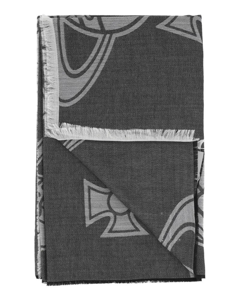 Vivienne Westwood Orb fringed scarf - Grau Grau