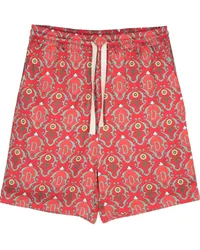 Drôle de Monsieur Kordelzug-Bermudas mit grafischem Print Rot