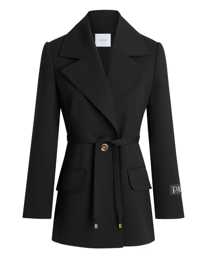 Patou Einreihige Jacke mit Gürtel - Schwarz Schwarz