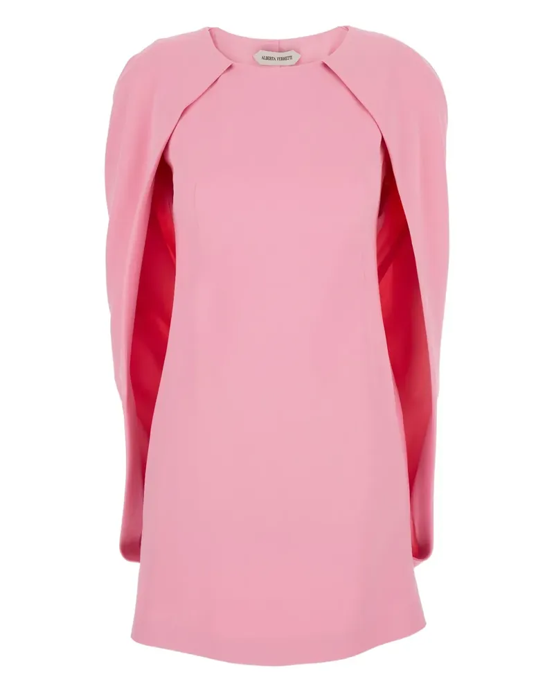 Alberta Ferretti Rundhals-Minikleid mit drapierten Schultern - Rosa Rosa
