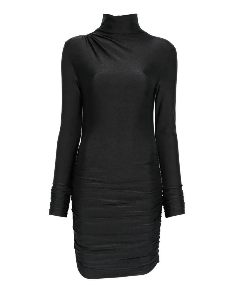 ANDAMANE Oleandra ruched high-neck mini dress - Schwarz Schwarz