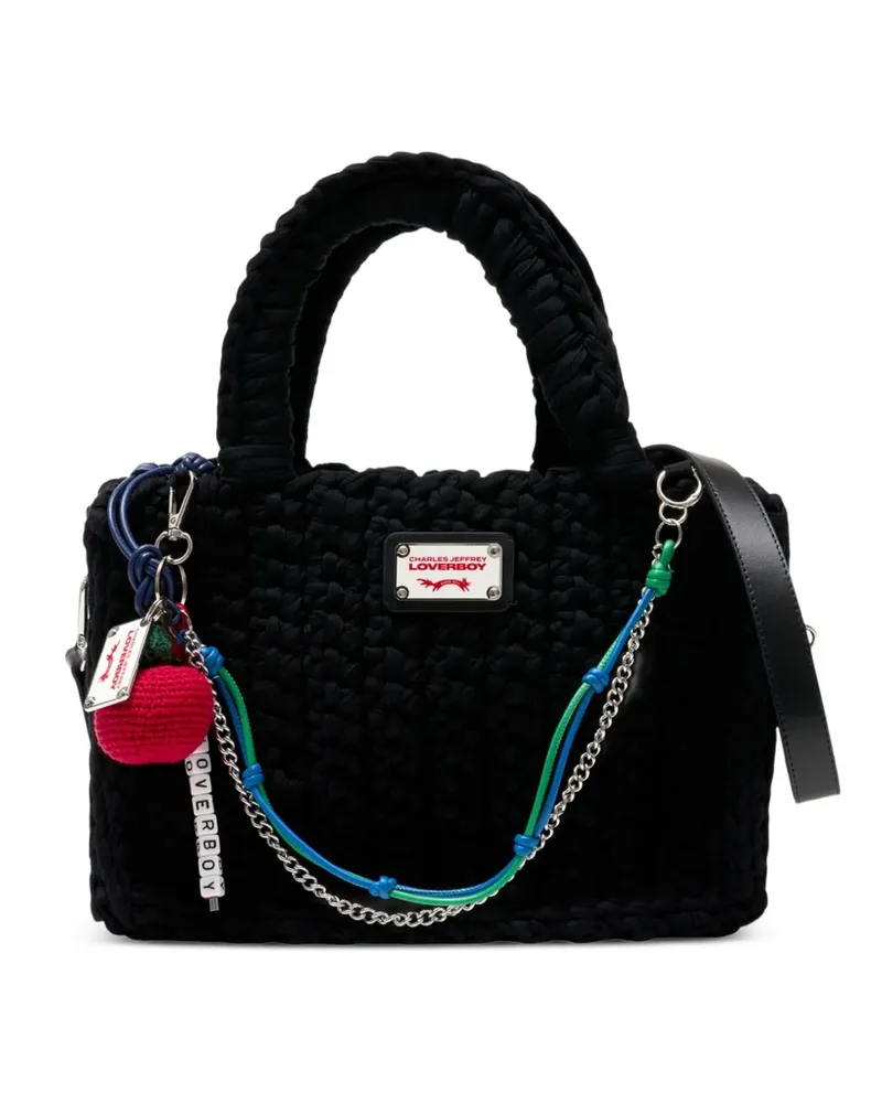 Charles Jeffrey Loverboy Nana apple-charm tote bag - Schwarz Schwarz