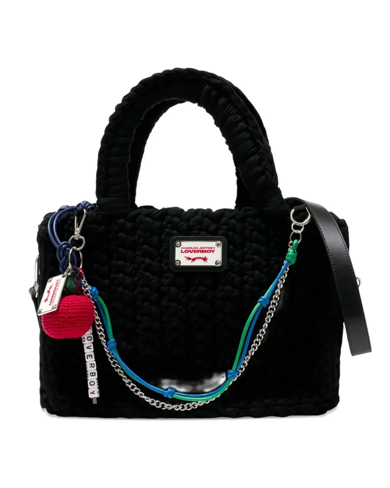 Charles Jeffrey Loverboy Nana apple-charm tote bag - Schwarz Schwarz