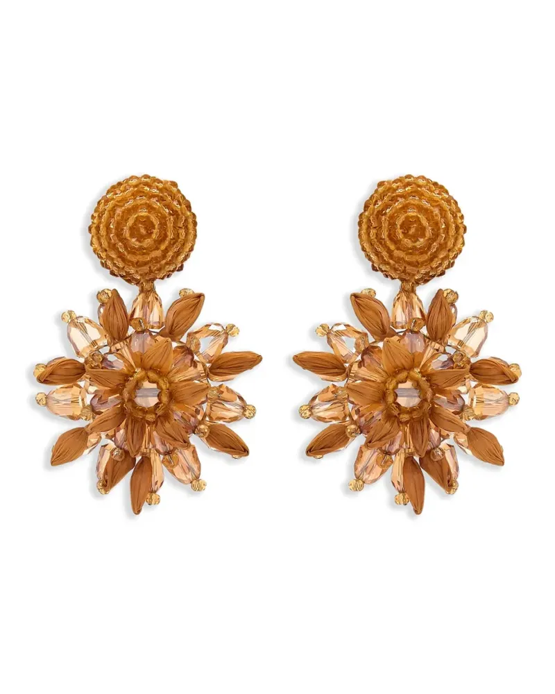 Oscar de la Renta Flower Ohrringe mit Perlen - Gold Gold