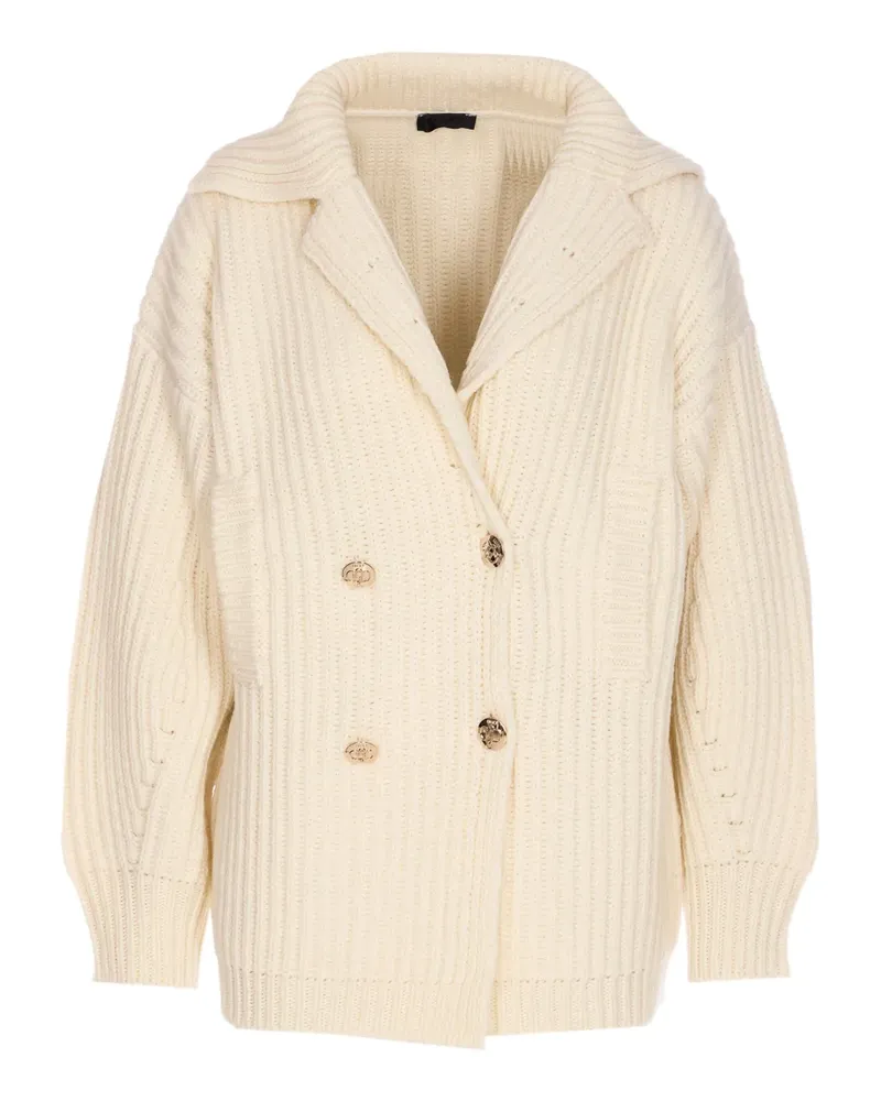 Liu Jo Gerippter Cardigan - Weiß Weiß