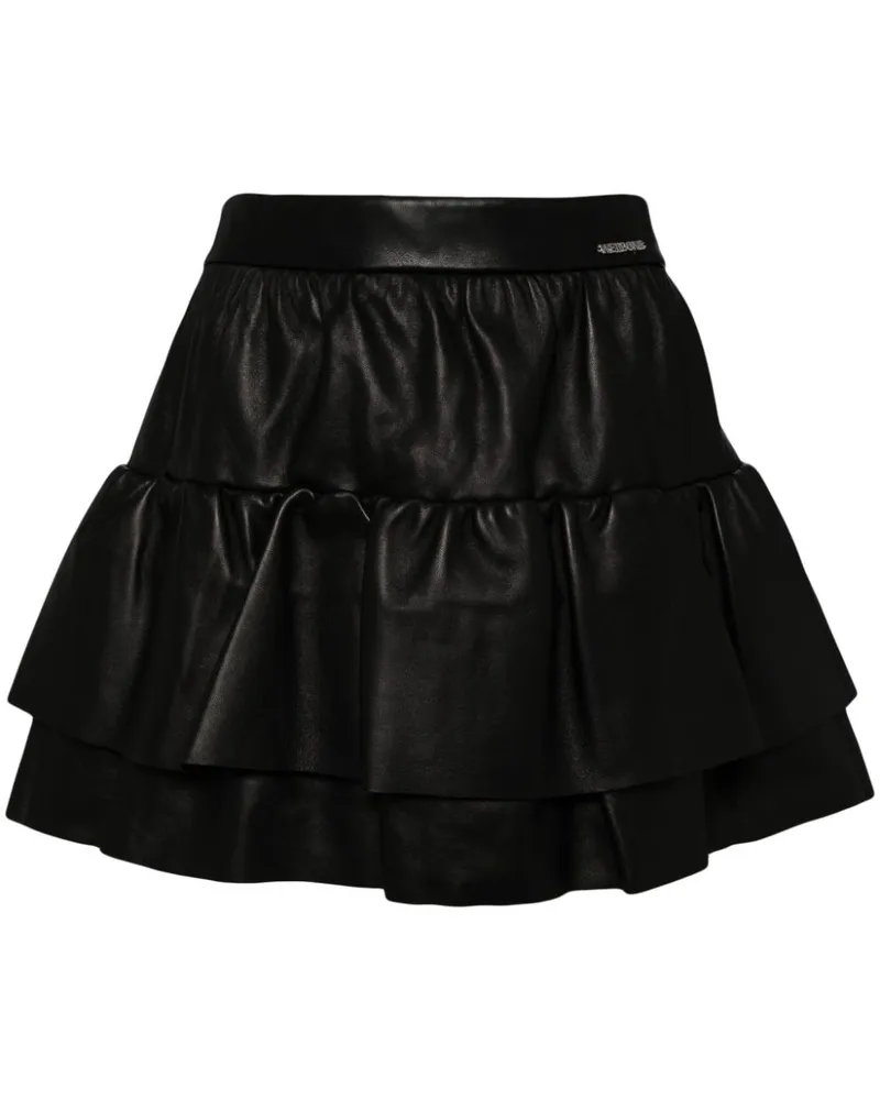 WE 11 DONE Frill Minirock - Schwarz Schwarz