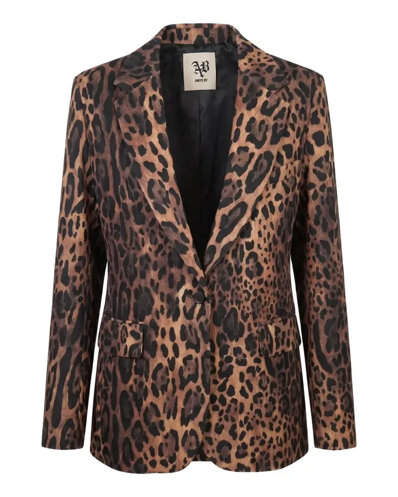 Aniye By leopard-print single-breasted blazer - Braun Braun