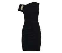 Asymmetrisches Minikleid mit Knotendetail - Schwarz