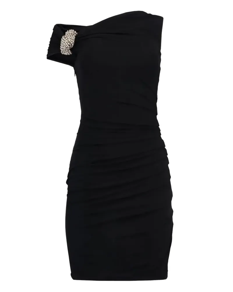 Alexander McQueen Asymmetrisches Minikleid mit Knotendetail - Schwarz Schwarz