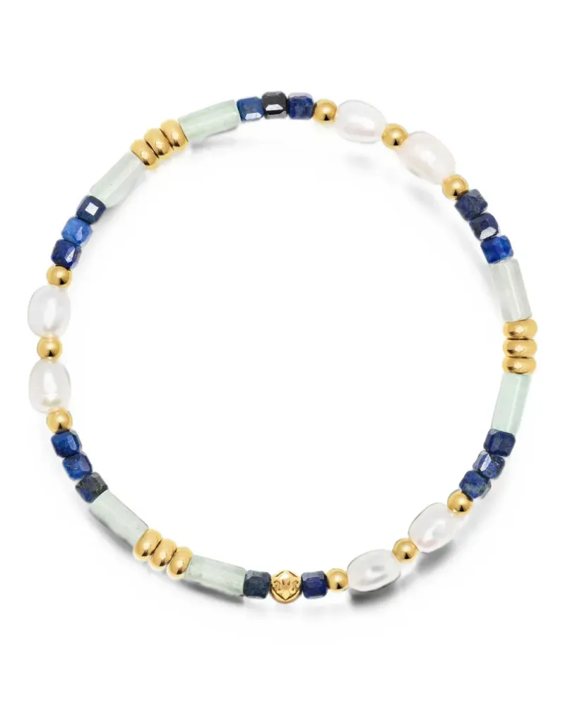 Nialaya Perlenarmband mit Schmucksteinen - Gold Gold