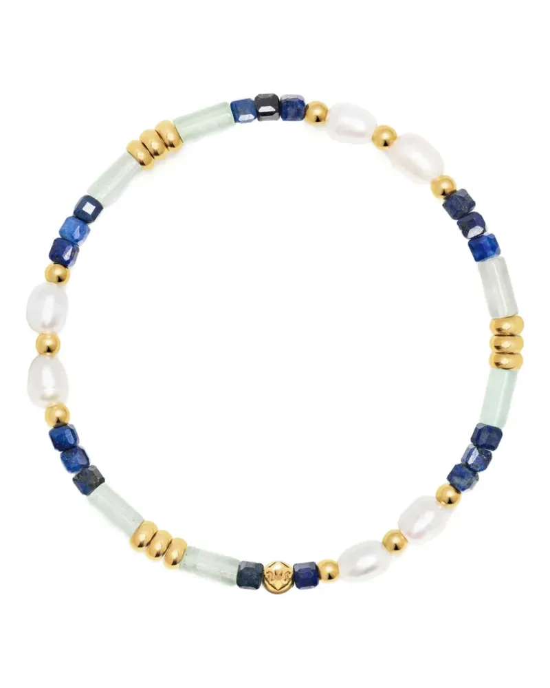 Nialaya Perlenarmband mit Schmucksteinen - Gold Gold