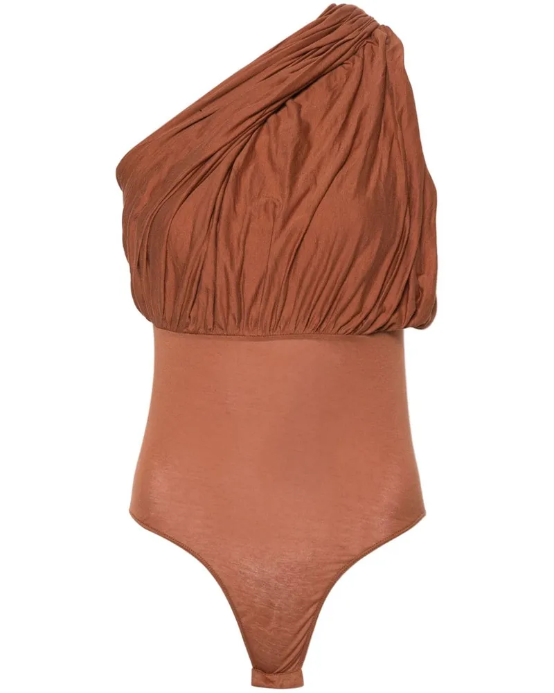 Rick Owens One-Shoulder-Body aus Jersey - Braun Braun