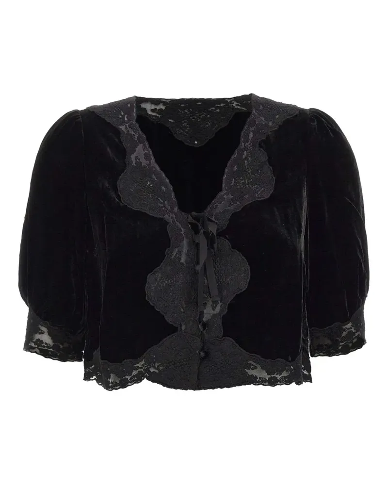 RIXO Ursula Top aus Spitze - Schwarz Schwarz