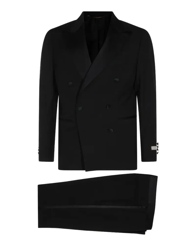 Canali Doppelreihiger Anzug - Schwarz Schwarz