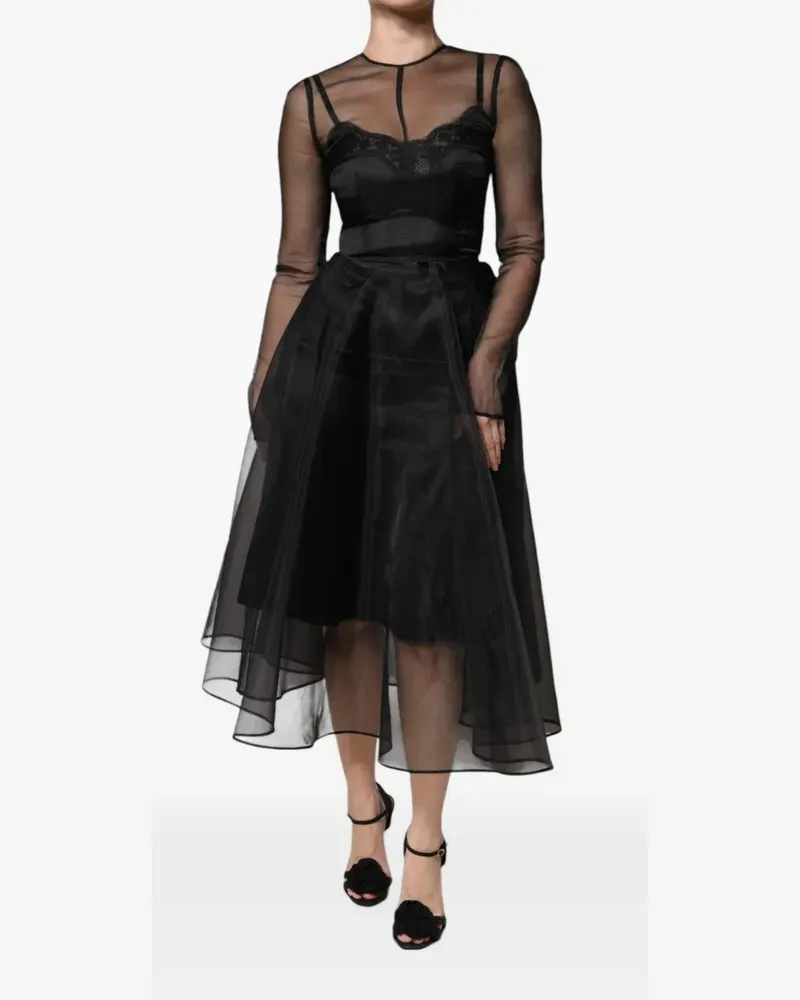 Dolce & Gabbana Drapiertes Midikleid - Schwarz Schwarz