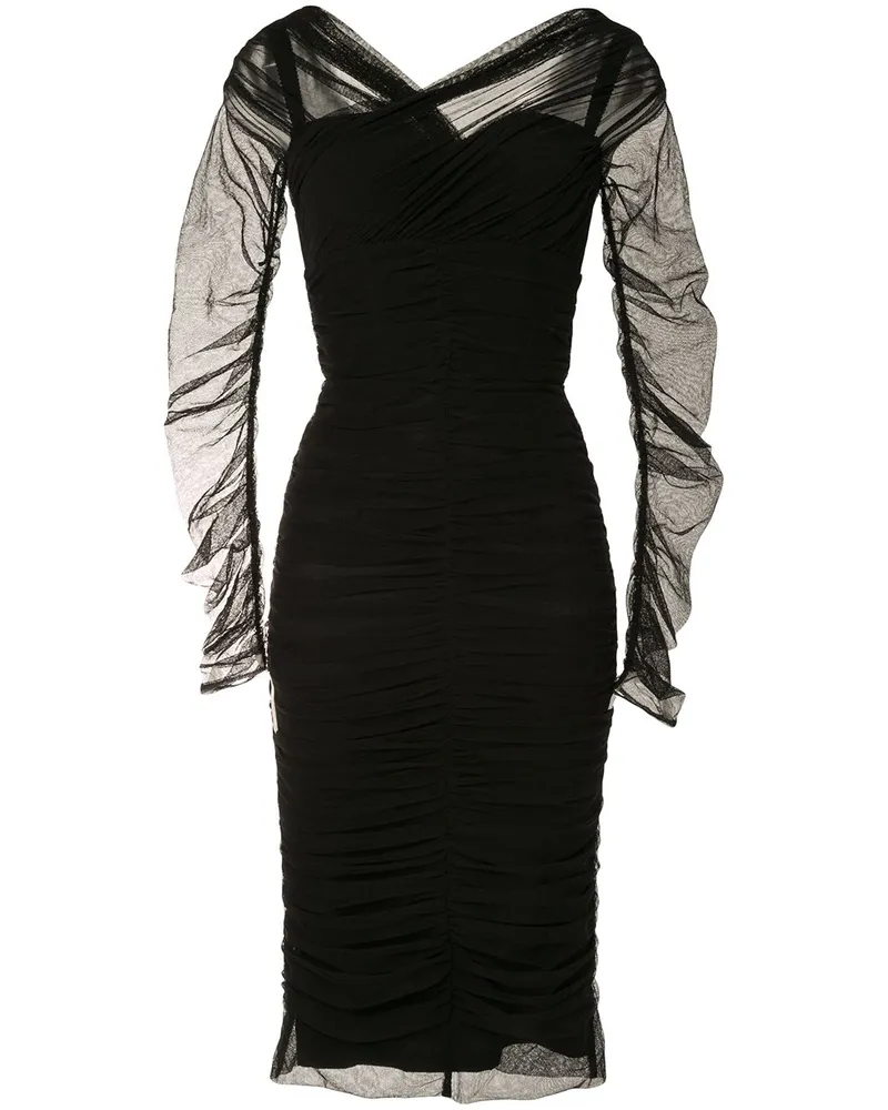 Dolce & Gabbana Drapiertes Midikleid - Schwarz Schwarz