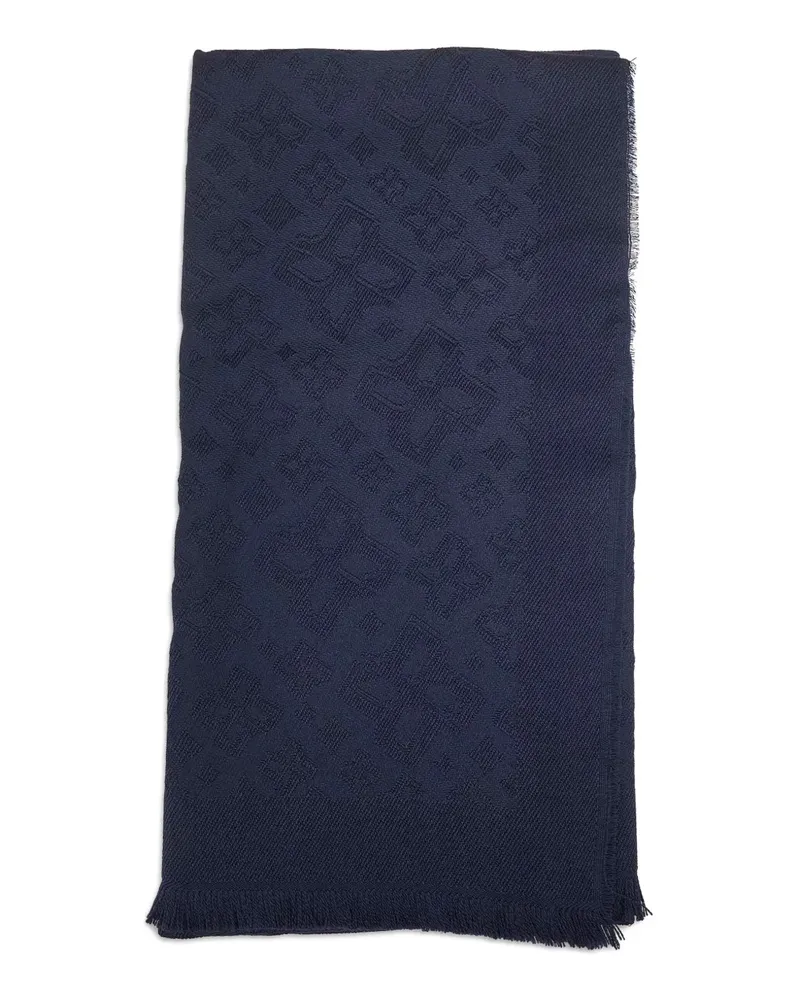 Tagliatore jacquard fringed scarf - Blau Blau