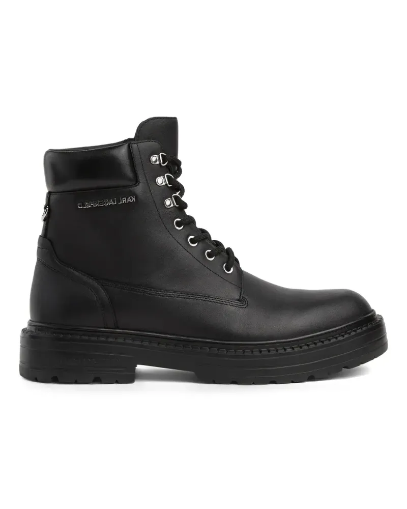Karl Lagerfeld Miles Arbeitsstiefel - Schwarz Schwarz