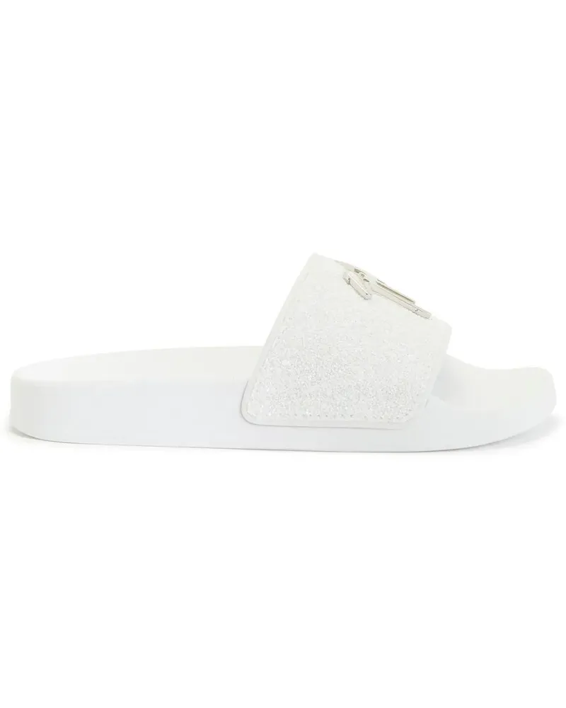 Giuseppe Zanotti Brett Pantoletten - Weiß Weiß