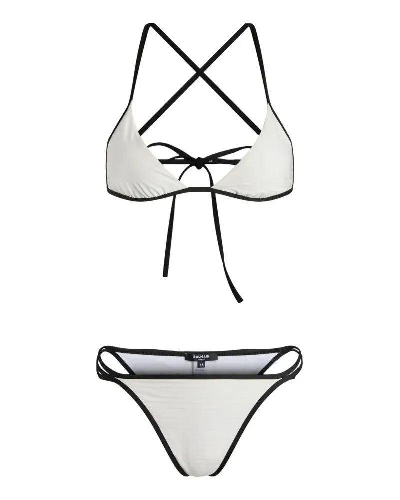Balmain Lycra-Badeanzug mit Monogramm - Weiß Weiß