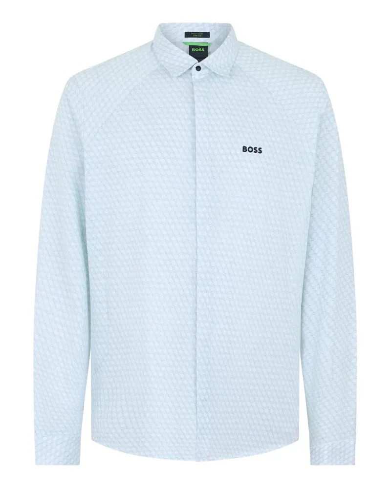 HUGO BOSS geometric-print shirt - Blau Blau
