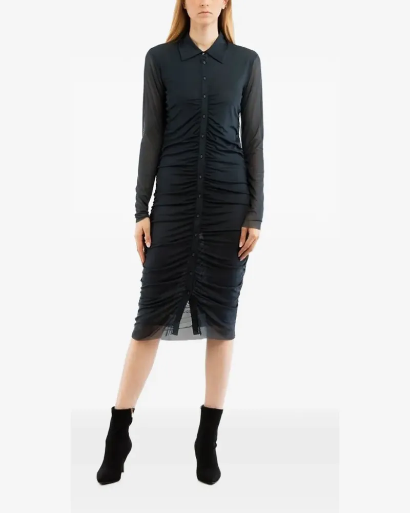 Patrizia Pepe Midikleid mit Raffungen - Blau Blau