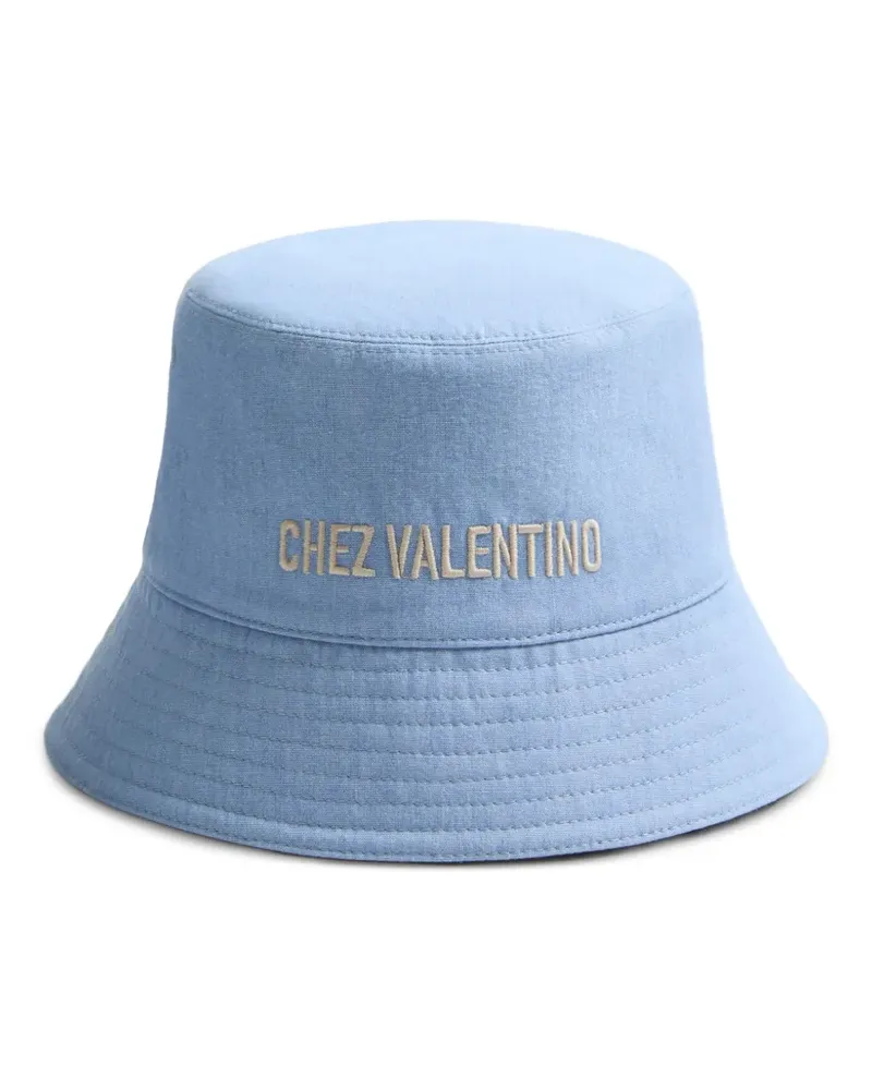 Valentino Garavani Jeans-Fischerhut mit Schriftzug-Stickerei - Blau Blau