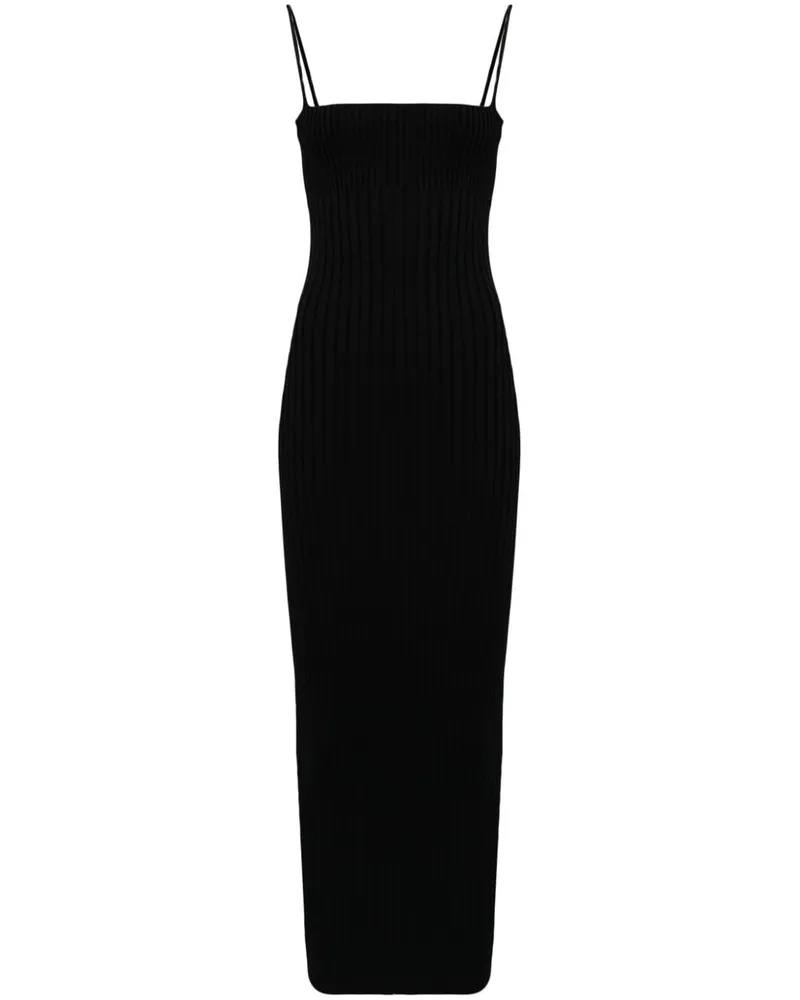Alexander Wang Geripptes Midikleid - Schwarz Schwarz