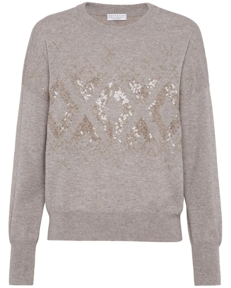 Brunello Cucinelli Pullover mit Pailletten - Nude Nude