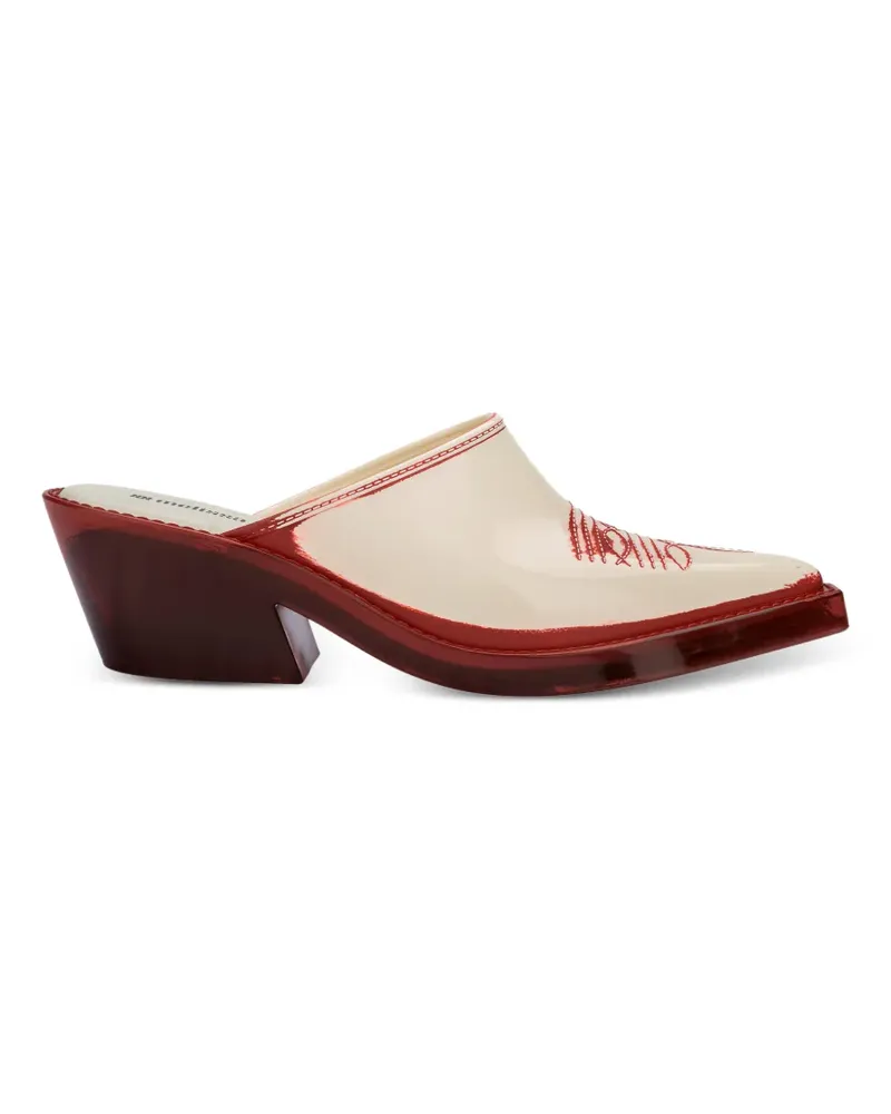 Melissa embroidered texas mules - Nude Nude