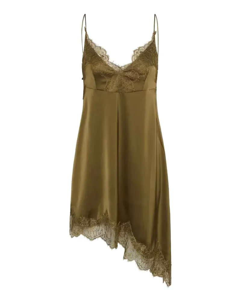 Gestuz Asymmetrisches GZlalou Kleid mit Spitzenbesatz - Grün Grün