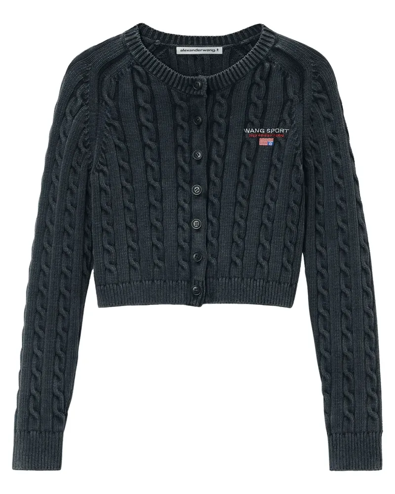 Alexander Wang Cardigan mit Zopfmuster - Schwarz Schwarz