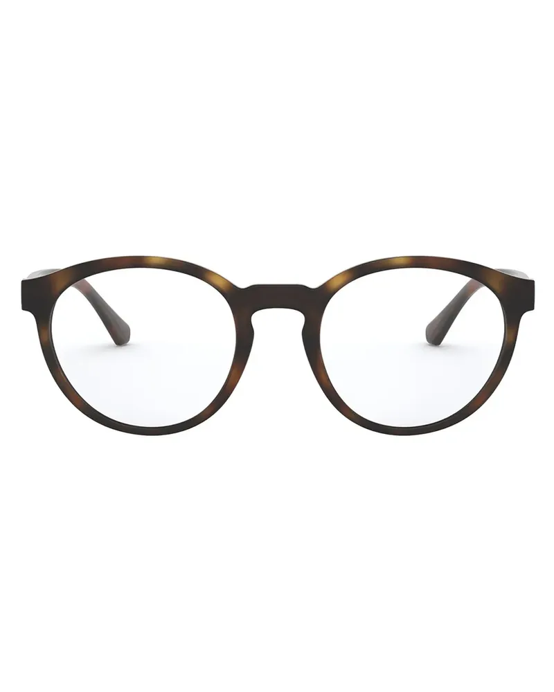 Emporio Armani Runde Brille in Schildpattoptik - Braun Braun