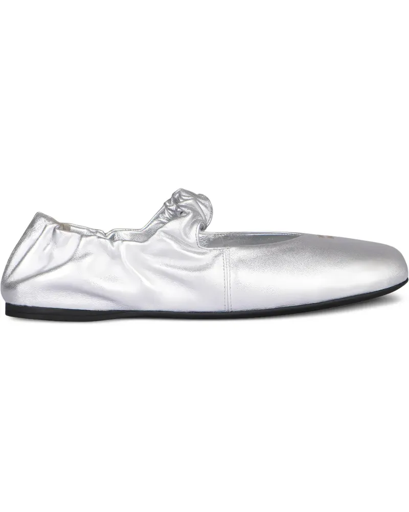 Miu Miu Ballerinas mit Rüschen - Silber Silber