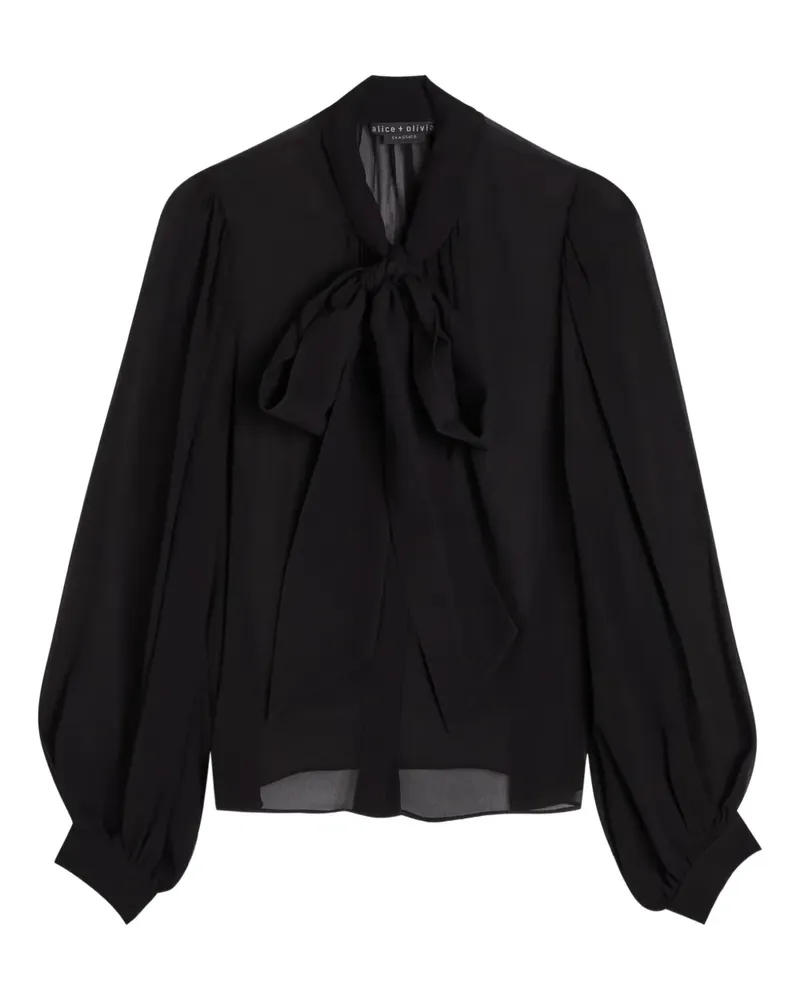 Alice + Olivia Brentley bow long-sleeve blouse - Schwarz Schwarz