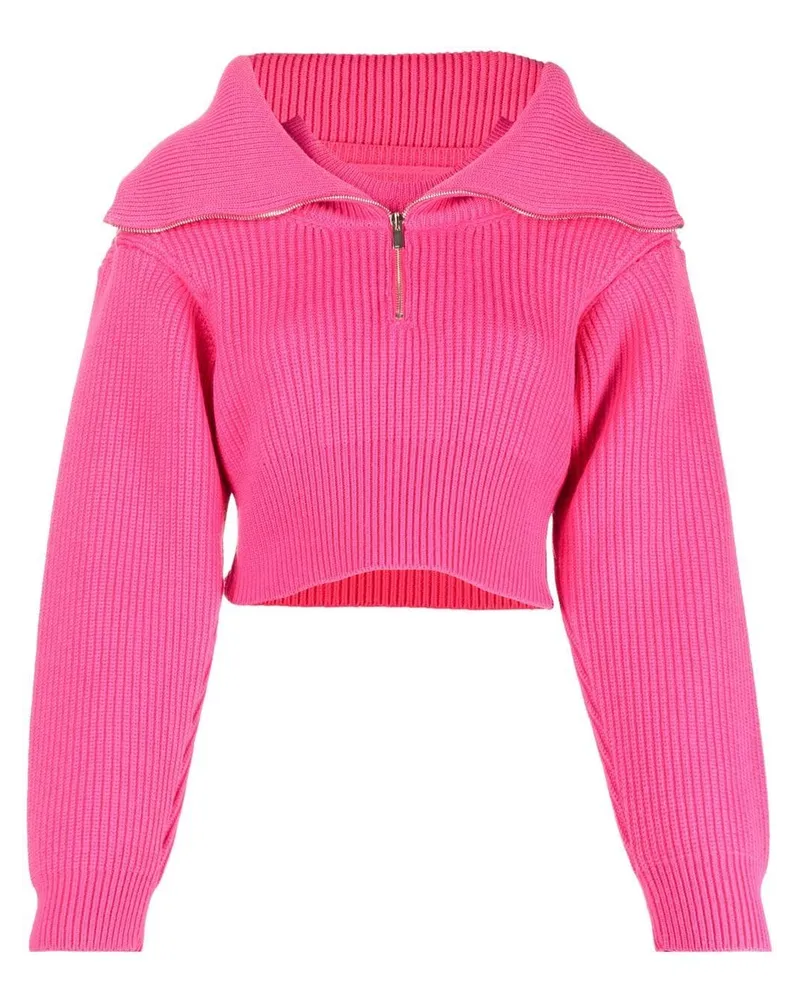 Jacquemus Cropped-Pullover mit Reißverschluss - Rosa Rosa
