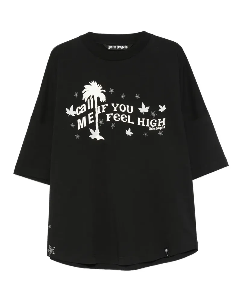 Palm Angels Sweatshirt mit grafischem Print - Schwarz Schwarz
