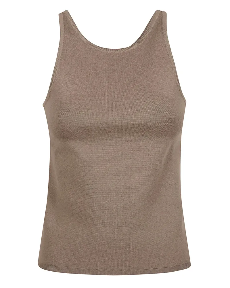 Max Mara Geripptes Tanktop aus Wolle - Braun Braun
