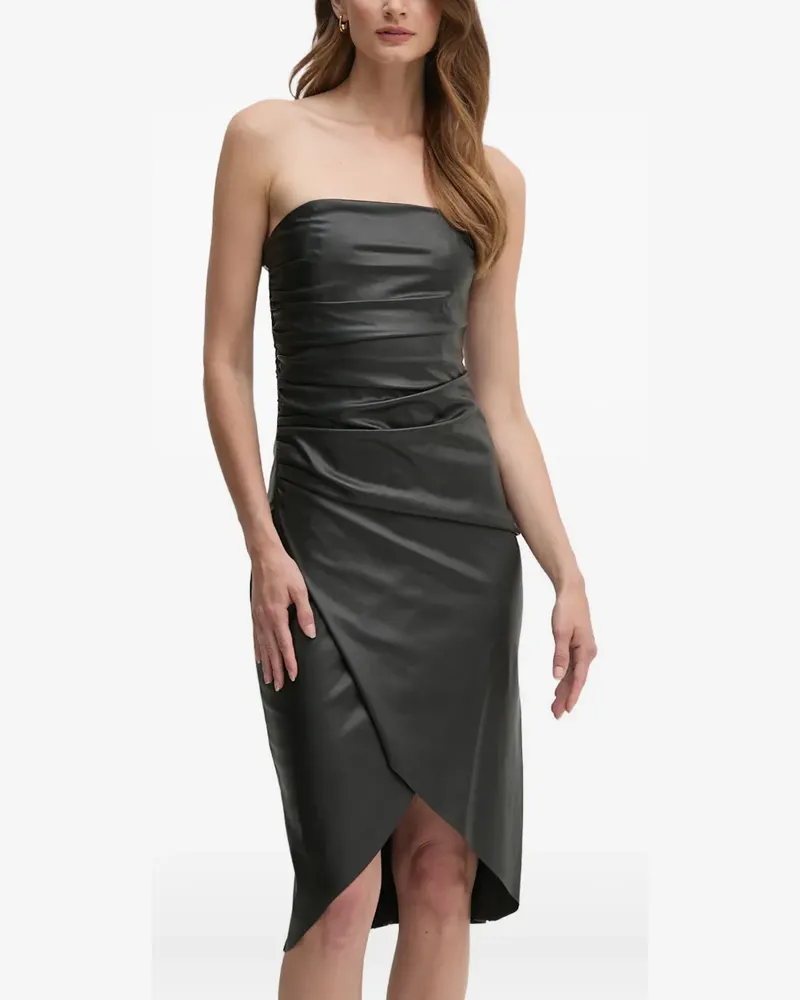 Sisley Schulterfreies Minikleid mit Drapierung - Schwarz Schwarz