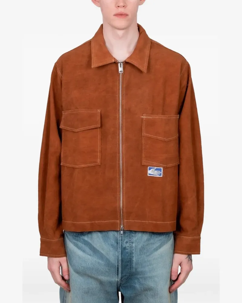 STORY mfg. 555 pockets zip-up jacket - Braun Braun