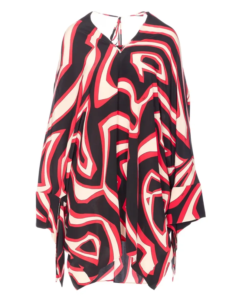 Emilio Pucci Kurzer Kaftan mit Labirinto-Print - Schwarz Schwarz